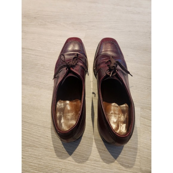 Vintage ET Wright Arch Preserver Burgundy Leather Apron Toe Oxfords Mens 12 AA main image 7
